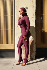 Plum bodysuit and headband